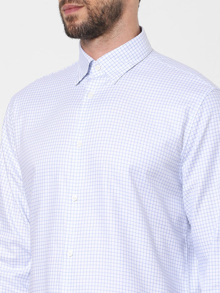Blue Check Full Sleeves Shirt