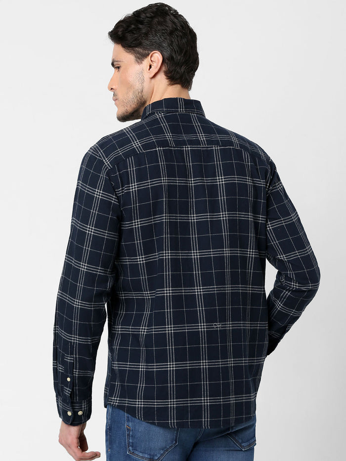 Blue Flannel Checked Full Sleeves Shirt
