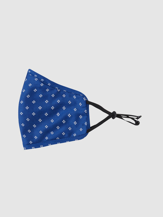 Blue Floral Print N95 Mask With 3 Changeable Pm2.5 Filter