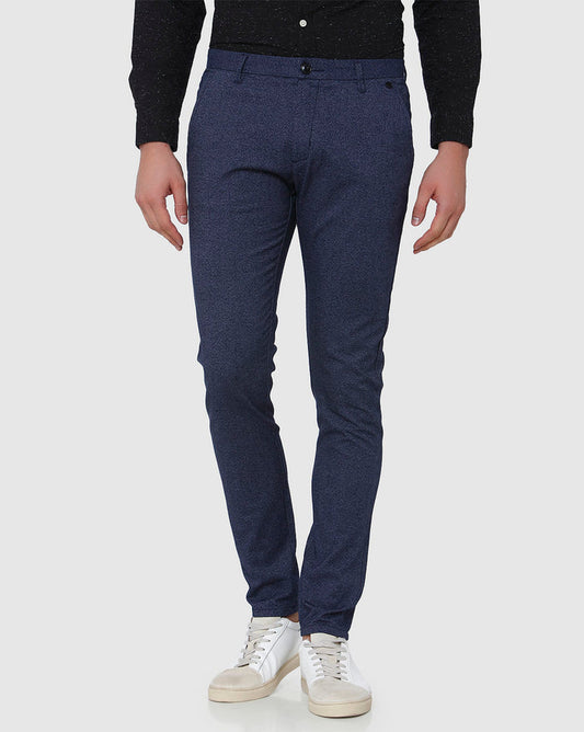 Blue Mid Rise Slim Fit Pants