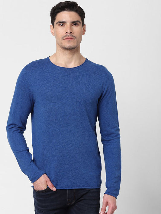 Blue Raw Edge Pullover
