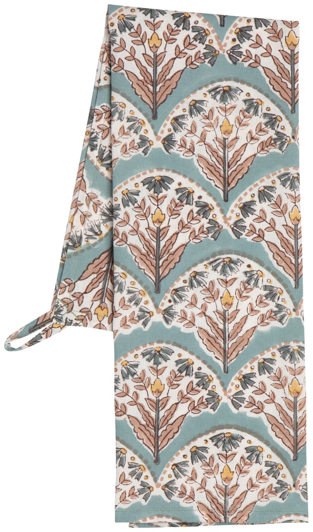Bouquet Block Print Dishtowel