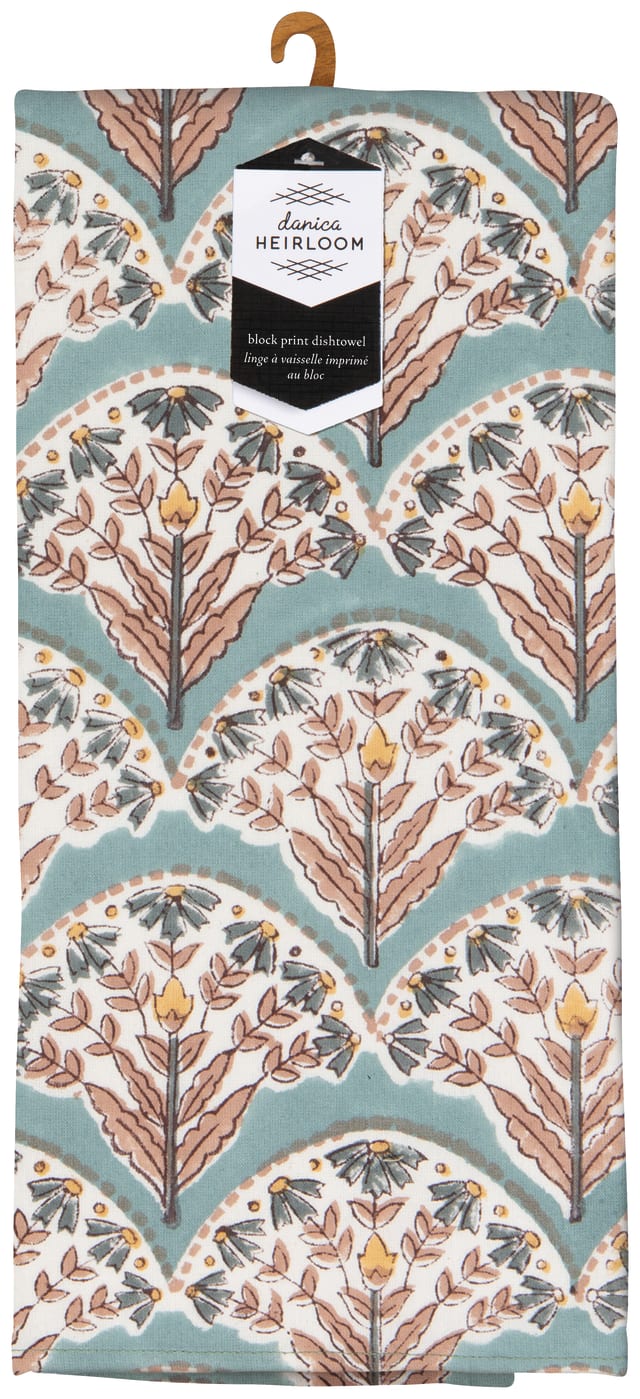 Bouquet Block Print Dishtowel