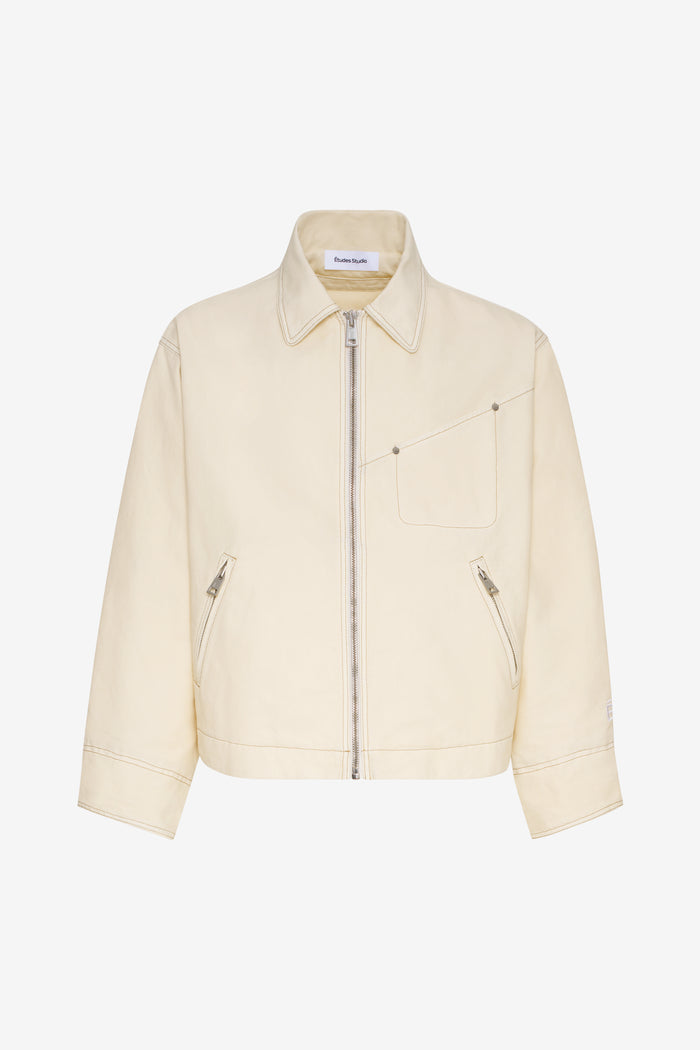 BOXY ZIPPED JACKET 42 / OFF WHITE