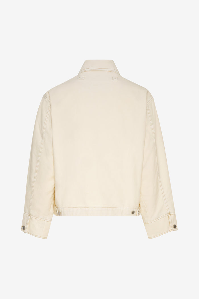 BOXY ZIPPED JACKET 42 / OFF WHITE