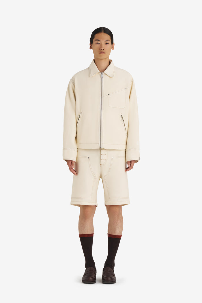 BOXY ZIPPED JACKET 42 / OFF WHITE