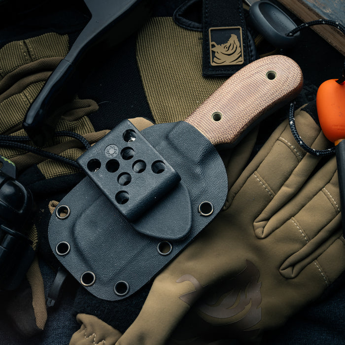 Kim Breed Cleaver — handle detail — Empire Outfitters