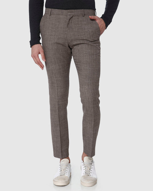 Brown Formal Slim Fit Trousers