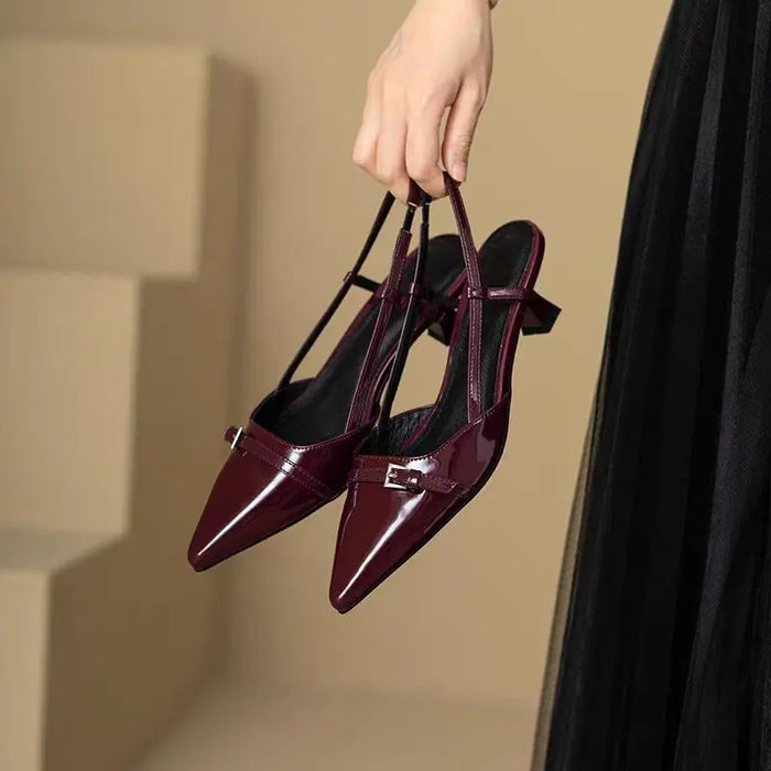 Pointed Toe Buckle Strap Heels fashionnsio