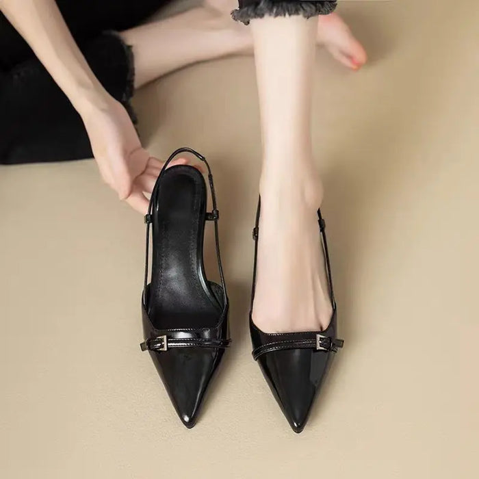 Pointed Toe Buckle Strap Heels fashionnsio