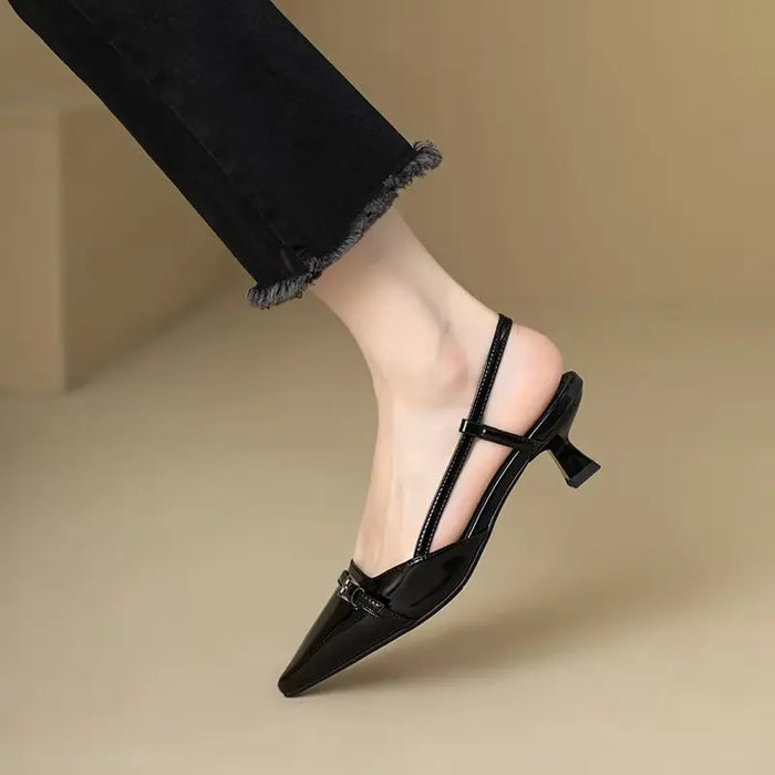 Pointed Toe Buckle Strap Heels fashionnsio