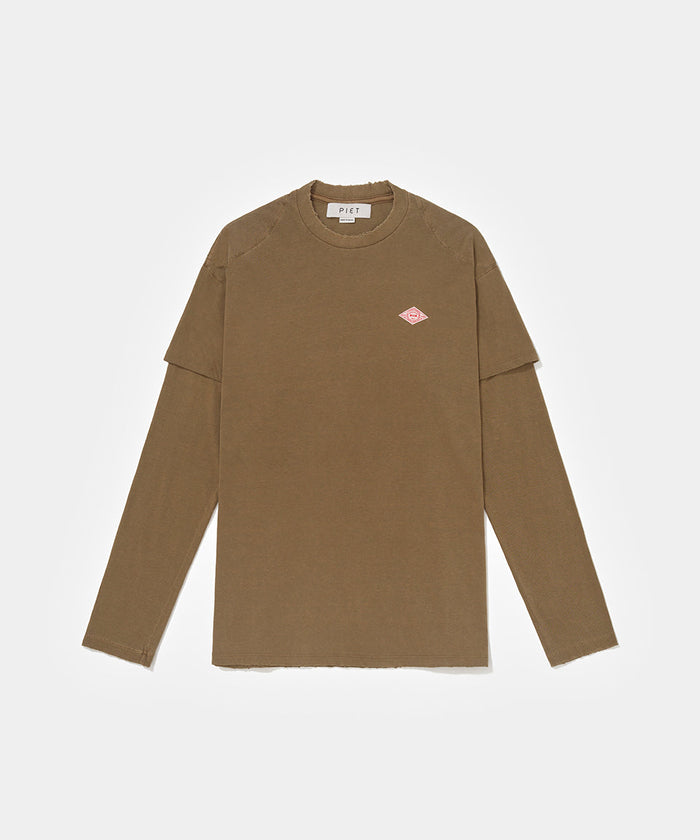 Camiseta Manga Longa Double Sleeve - Khaki