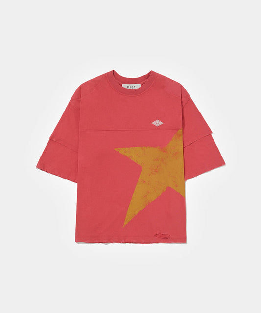 Camiseta PIET Double Sleeve - Vintage Red