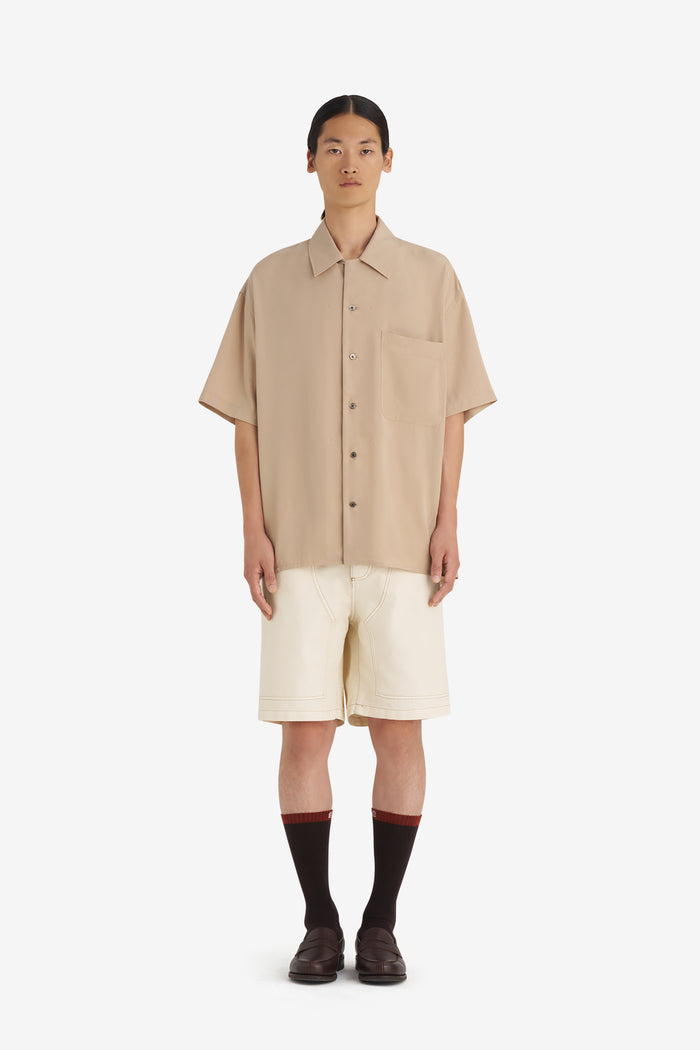 CAMP COLLAR SHIRT 42 / BEIGE