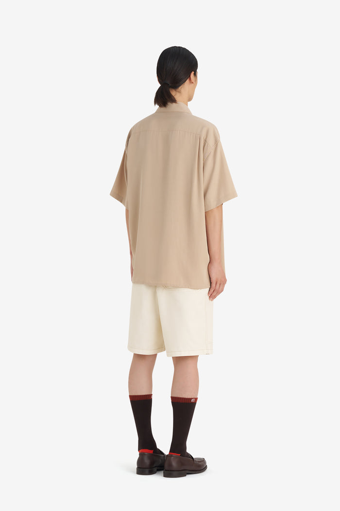 CAMP COLLAR SHIRT 42 / BEIGE