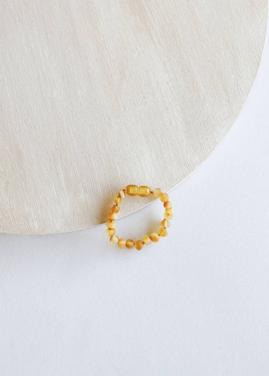 CanyonLeaf - Raw Honey Baltic Sea Amber || Beaded Anklet or Bracelet