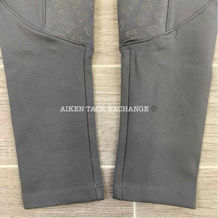 CAS Diamond Silicone Full Seat Compression Breeches, Grey, Size Small