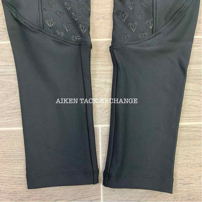 CAS Diamond Silicone Full Seat Riding Tight Breeches, Black, Size Medium