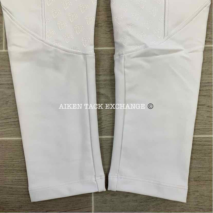 CAS Diamond Silicone Full Seat Riding Tight Breeches, White, Size Medium