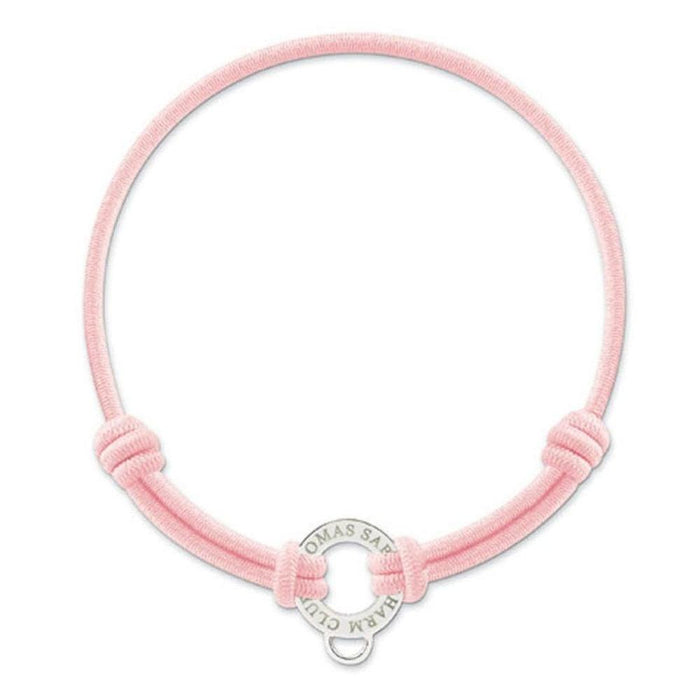 Pink Charm Bracelet with silver charm featuring "Thomas Sabo Charm Club"