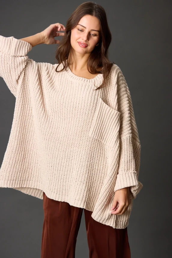 Chenille One Size Oversized Sweater