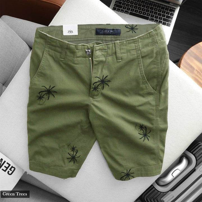 Chino Shorts - Green Trees - Dubai Offers Today