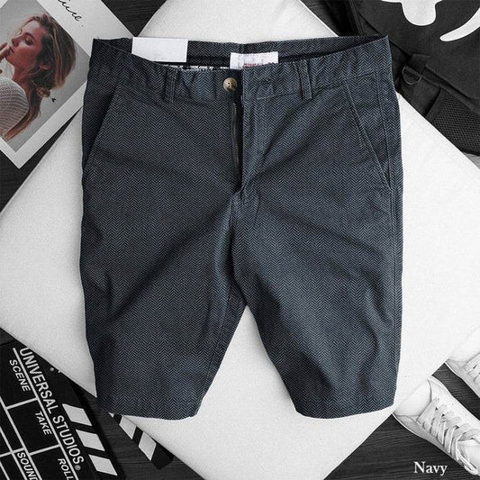 Chino Shorts - Navy texture - Dubai Offers Today