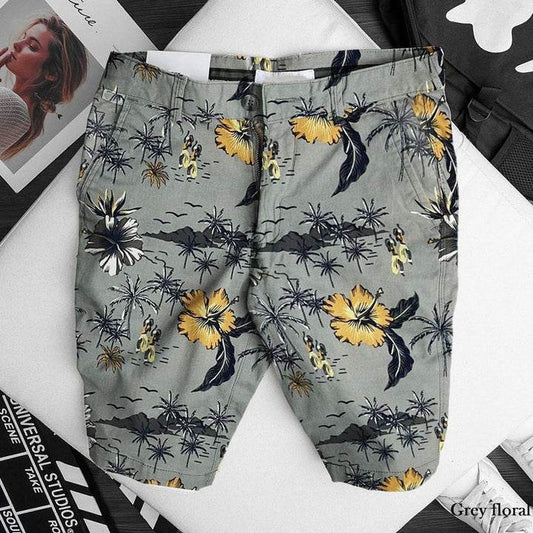Chino Shorts Grey Floral - Dubai Offers Today