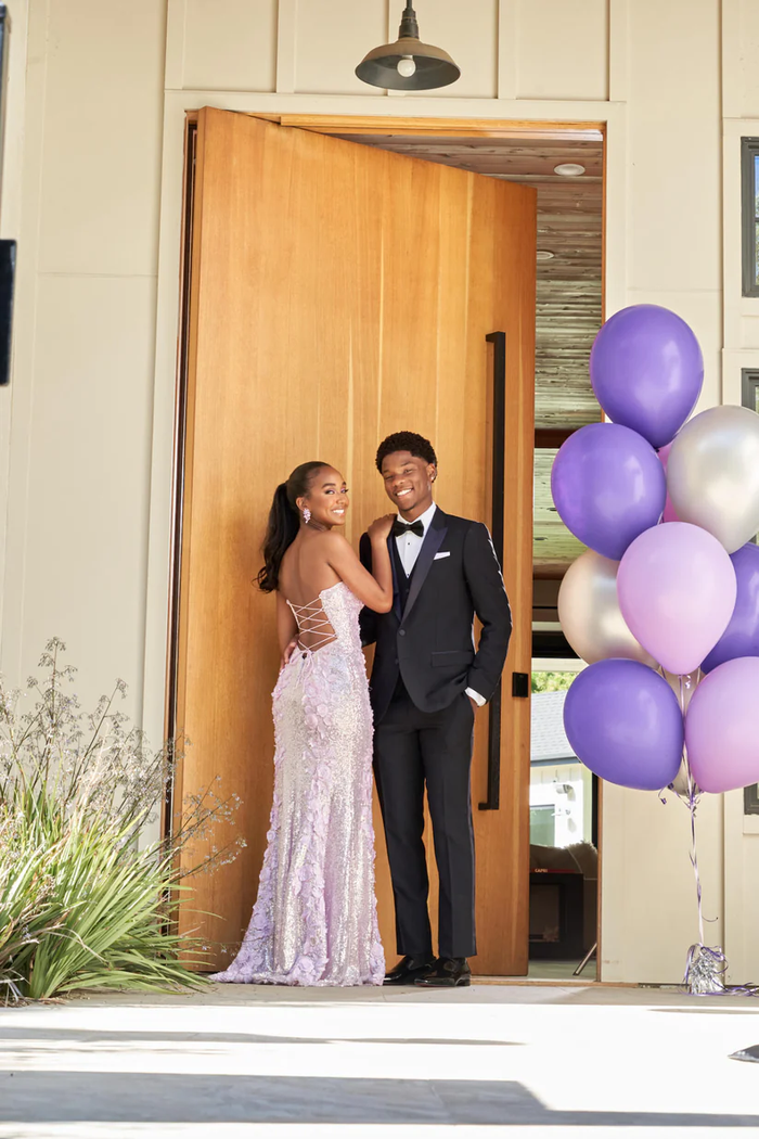 Classy Mermaid Sweetheart Lilac Sequin Slit Long Evening Dress Prom Dresses