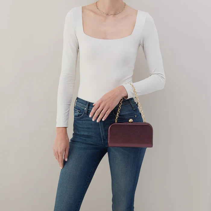 Hobo - Lauren Minaudiere - Metallic Leather - Frosted Plum - Findlay Rowe Designs
