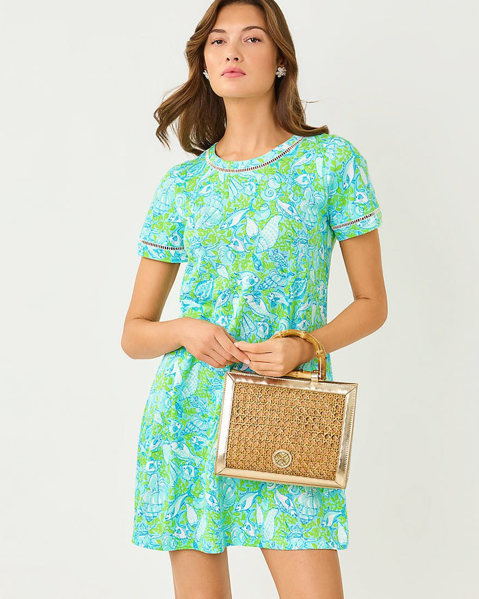 Lilly Pulitzer - Cody Short Sleeve Dress - Day Dream Blue Throw Me A Line