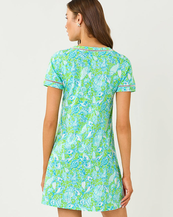 Lilly Pulitzer - Cody Short Sleeve Dress - Day Dream Blue Throw Me A Line