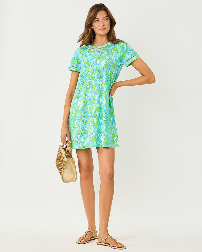 Lilly Pulitzer - Cody Short Sleeve Dress - Day Dream Blue Throw Me A Line