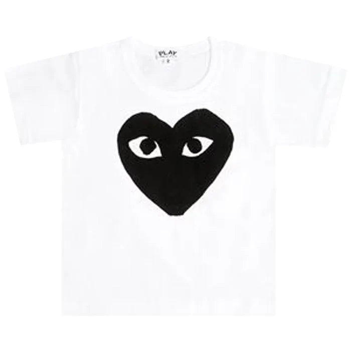 Comme Des Garcons Kids For Children Big Heart Logo T-Shirt - White - AZ-T569-100-1