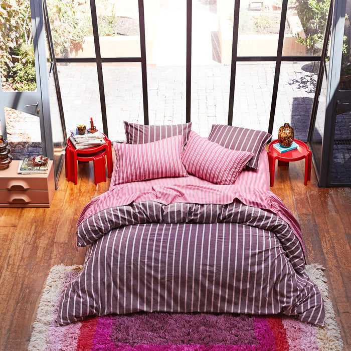 Cordell Cotton Sheets - Scarlet Flat Sheet / Single