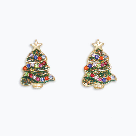 Crystal Christmas Tree Earrings
