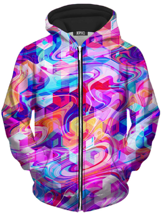 Cubic Drop Unisex Zip-Up Hoodie Art Designs Works Epic Hoodie