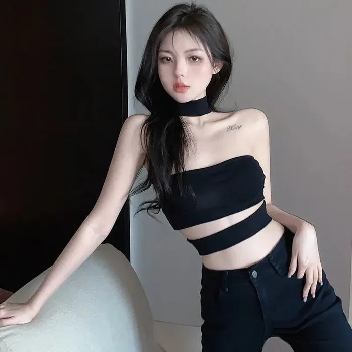 Hanging Neck Cutout Tank Top fashionnsio
