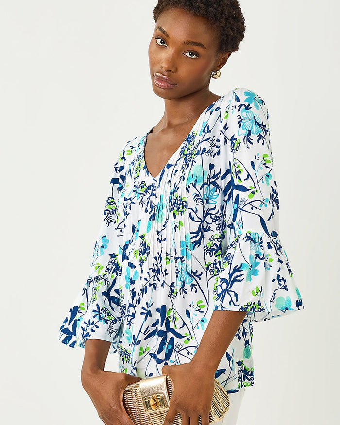 Lilly Pulitzer - Danika Tunic Top - Resort White Sea Blooms