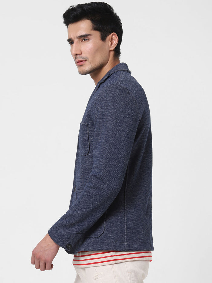 Dark Blue Double Button Blazer