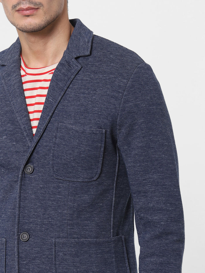 Dark Blue Double Button Blazer