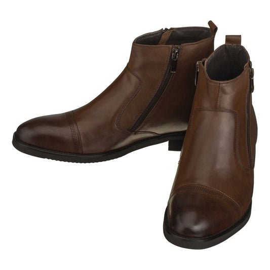 Dark Brown Zipper Boots - 2.8 Inches Taller - SARTORO