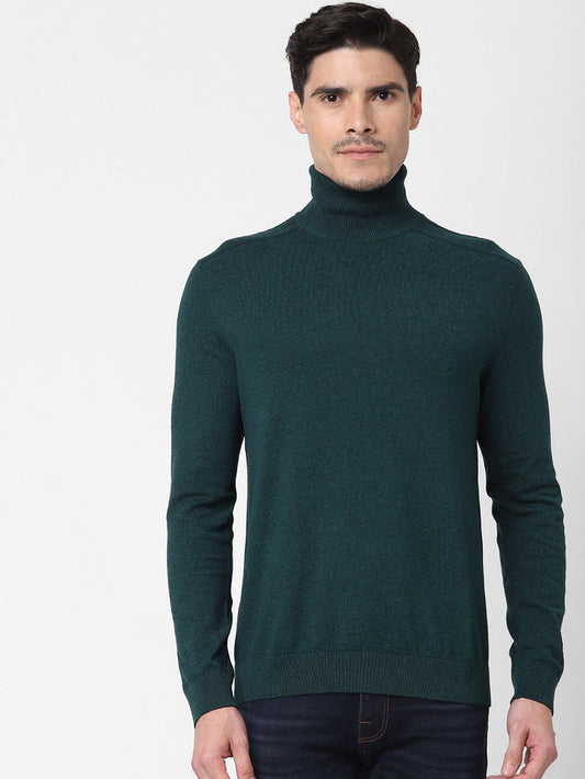 Dark Green Roll Neck Pullover