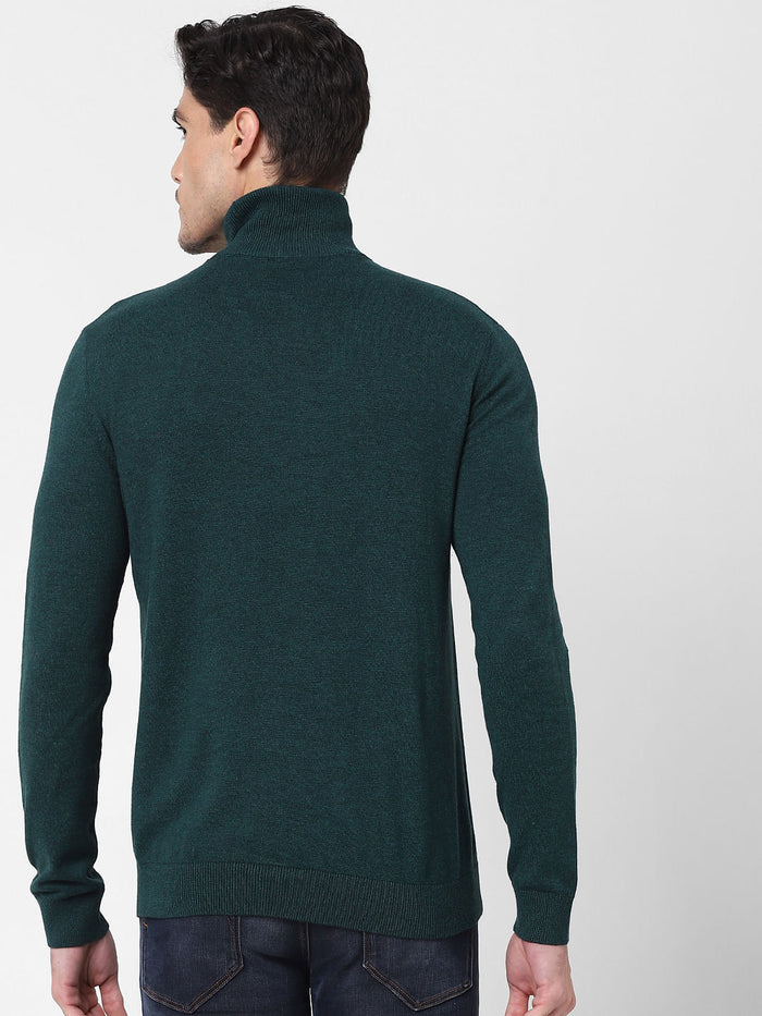 Dark Green Roll Neck Pullover