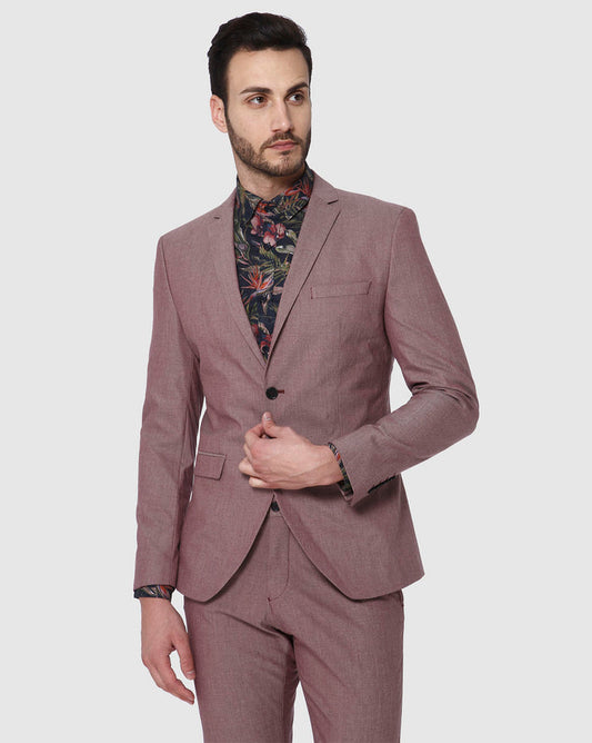Dark Pink Slim Fit Blazer