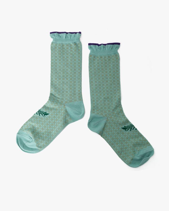Debby Co. Crew Socks, Andeotte Collection, Mia Blue