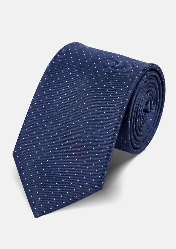 Deep Blue Pin Dot Tie - SARTORO