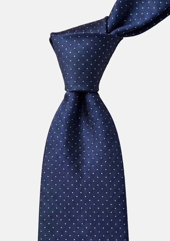 Deep Blue Pin Dot Tie - SARTORO