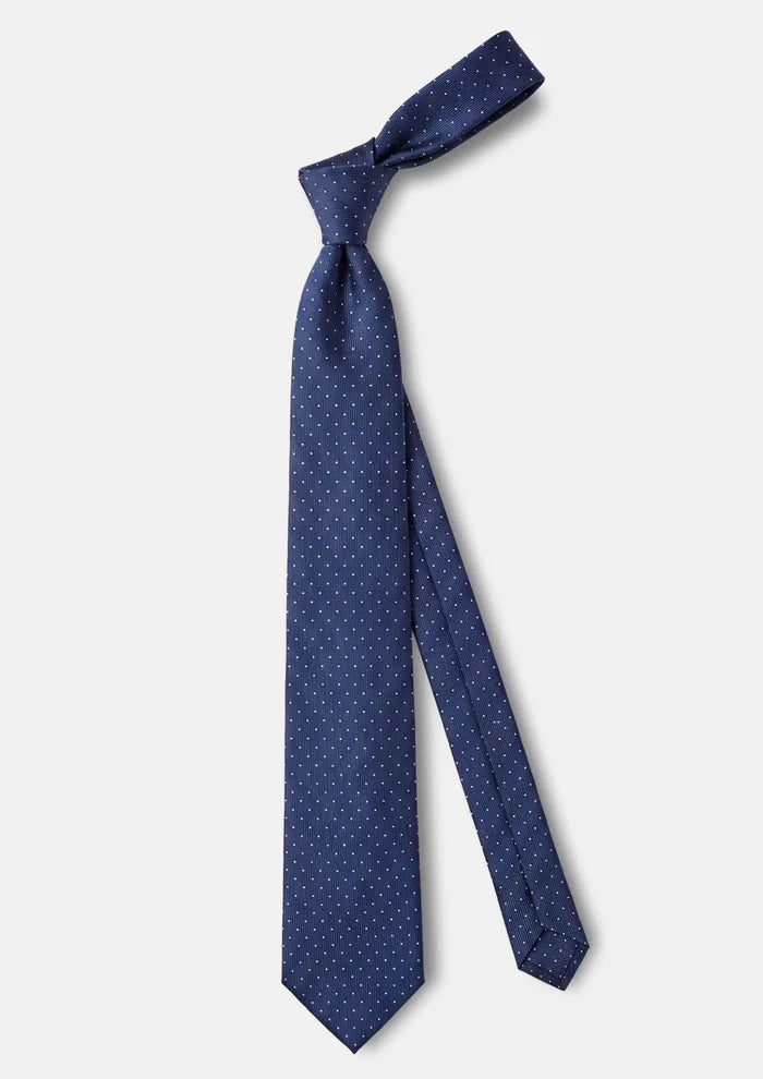 Deep Blue Pin Dot Tie - SARTORO