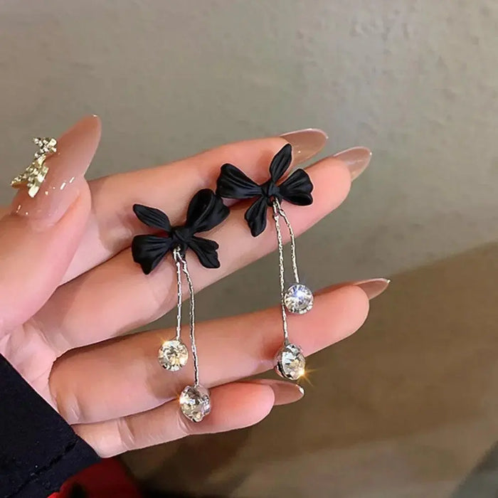 Bow Diamond Drop  Earrings fashionnsio